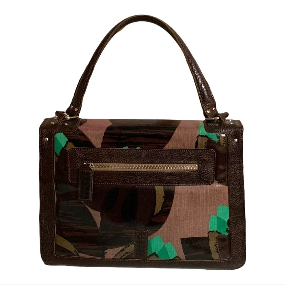 Orla Kiely Brown and Green Satchel - Picture 6 of 15